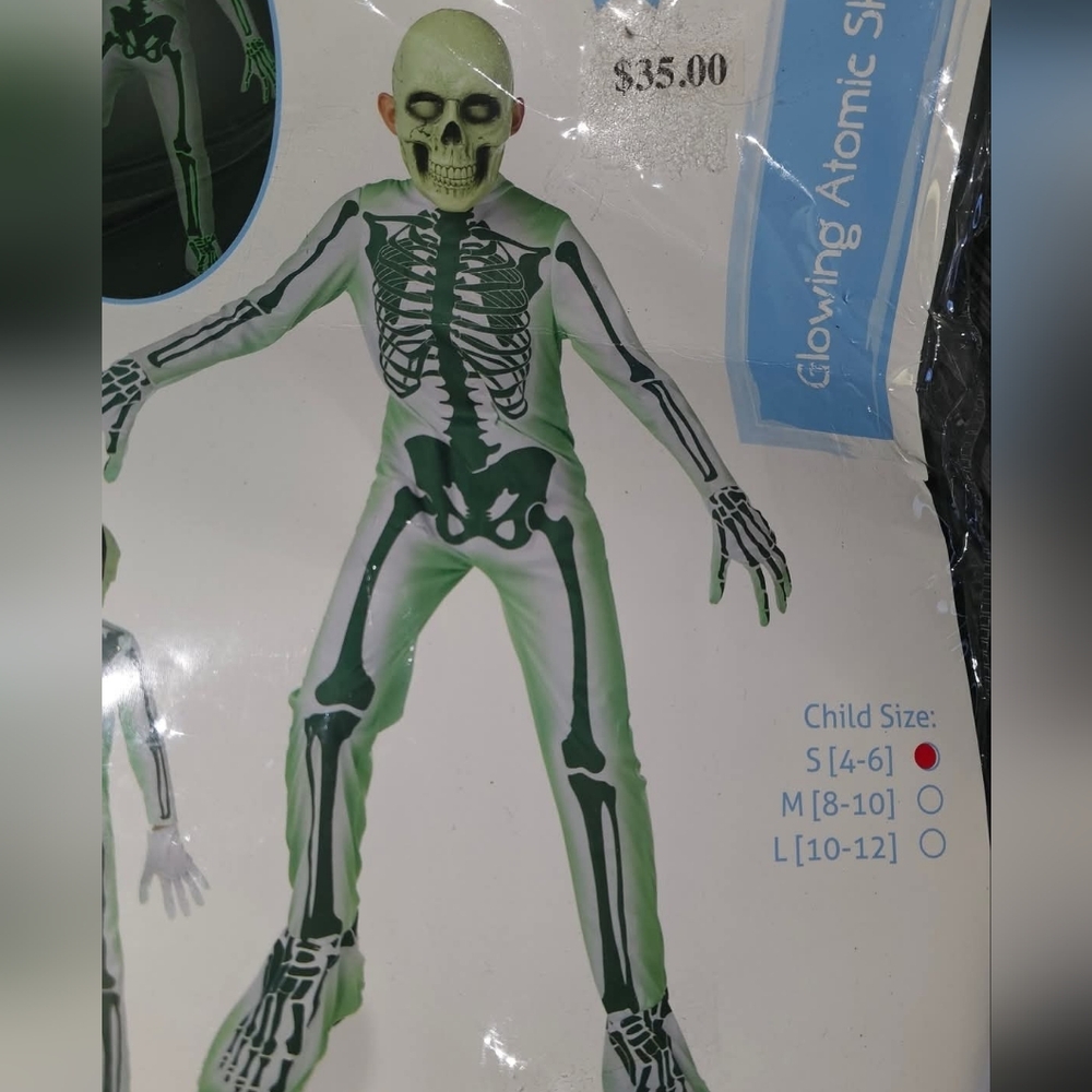 🆕 New 2pc GLOW IN DARK kids 4-6 Skeleton